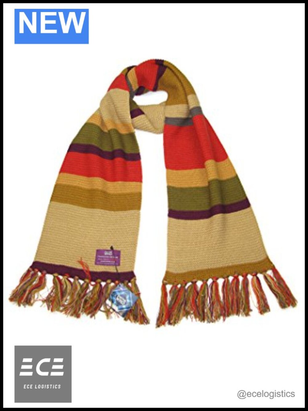 Doctor Who Fourth Doctor Shorter Scarf Premium Acrylic Official BBC Licensed